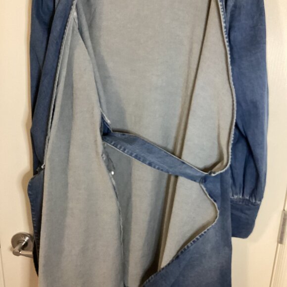 Buffalo David Bitton Antheia Denim Wrap-Around Dress Size L Long Sleeves Stretch - Picture 7 of 10
